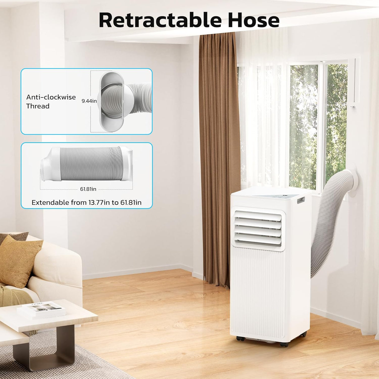 10000 BTU Portable Air Conditioners for Rooms up to 550 Sq Ft, 4 Modes Portable AC Unit with Cool/Fan/Dehumidifier/Sleep AC4216L - ANTARCTIC - STARAir Conditioner