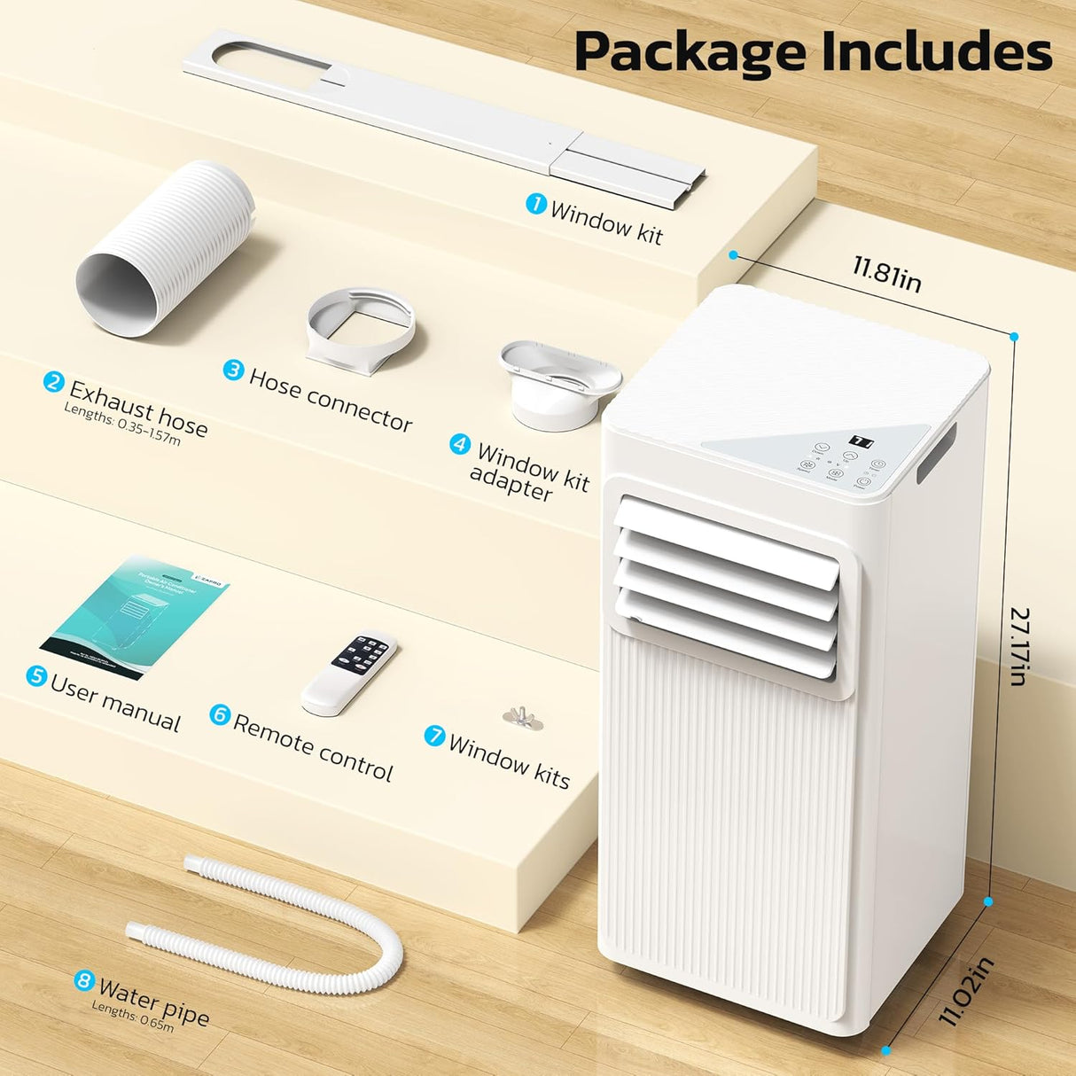 10000 BTU Portable Air Conditioners for Rooms up to 550 Sq Ft, 4 Modes Portable AC Unit with Cool/Fan/Dehumidifier/Sleep AC4216L - ANTARCTIC - STARAir Conditioner