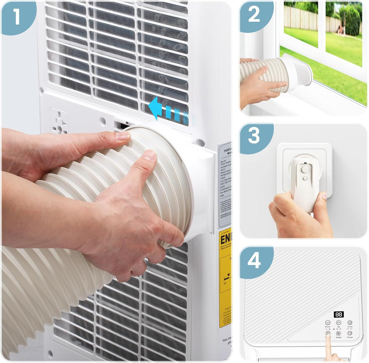 10,000 BTU Portable Air Conditioners with Remote, 4 Modes with Fast Cooling, Sleep Mode, 24H Timer - ANTARCTIC - STARAir Conditioner