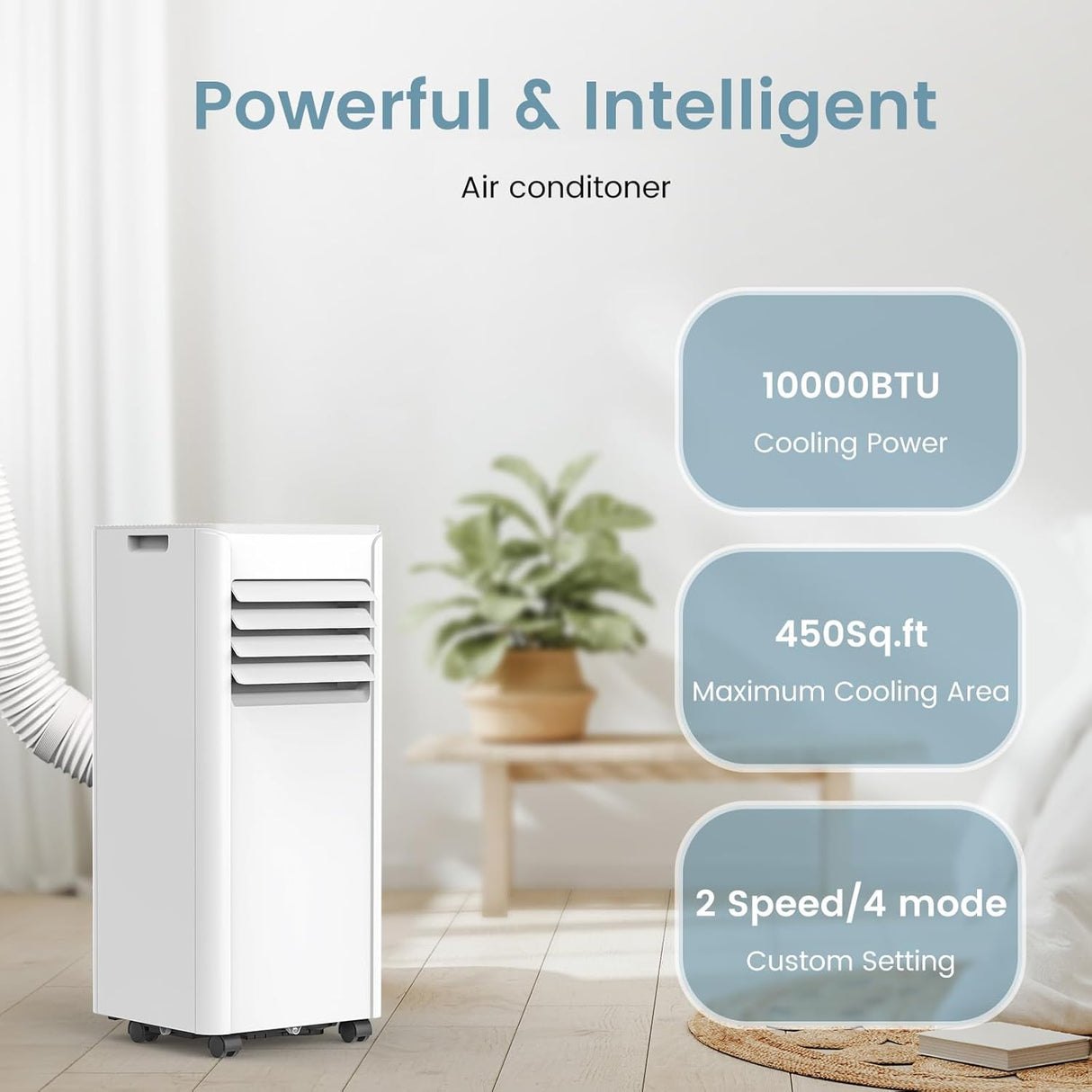 10,000 BTU Portable Air Conditioners with Remote, 4 Modes with Fast Cooling, Sleep Mode, 24H Timer - ANTARCTIC - STARAir Conditioner