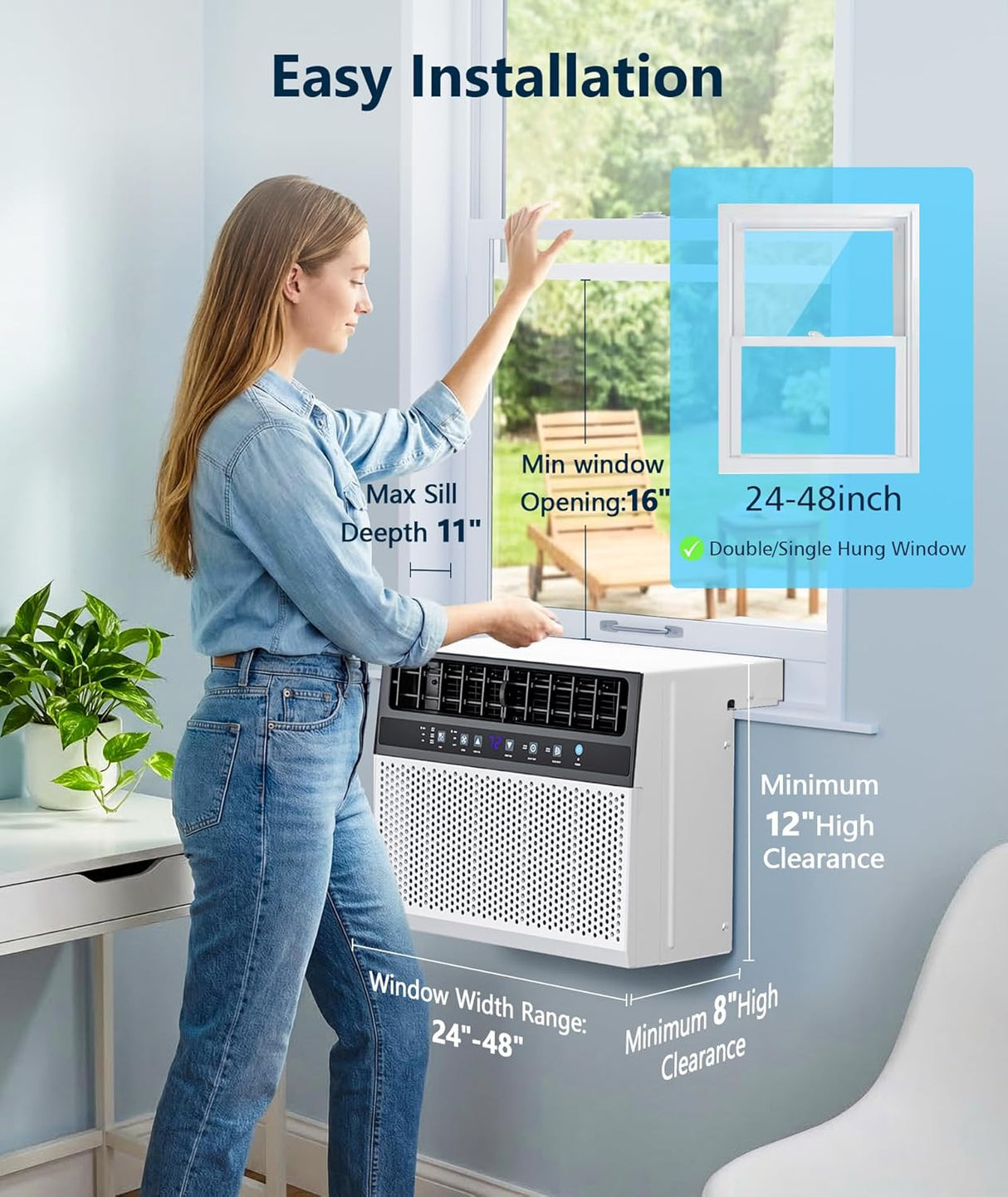 12000 BTU U Shaped Window Air Conditioner A5408W - ANTARCTIC - STARAir Conditioner