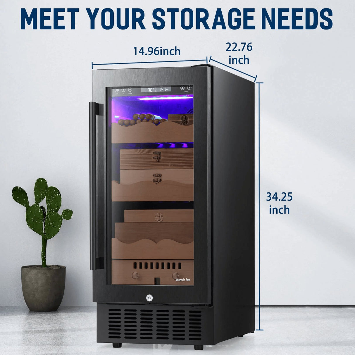 15 Inch Cigar Humidor Electric Humidor Black