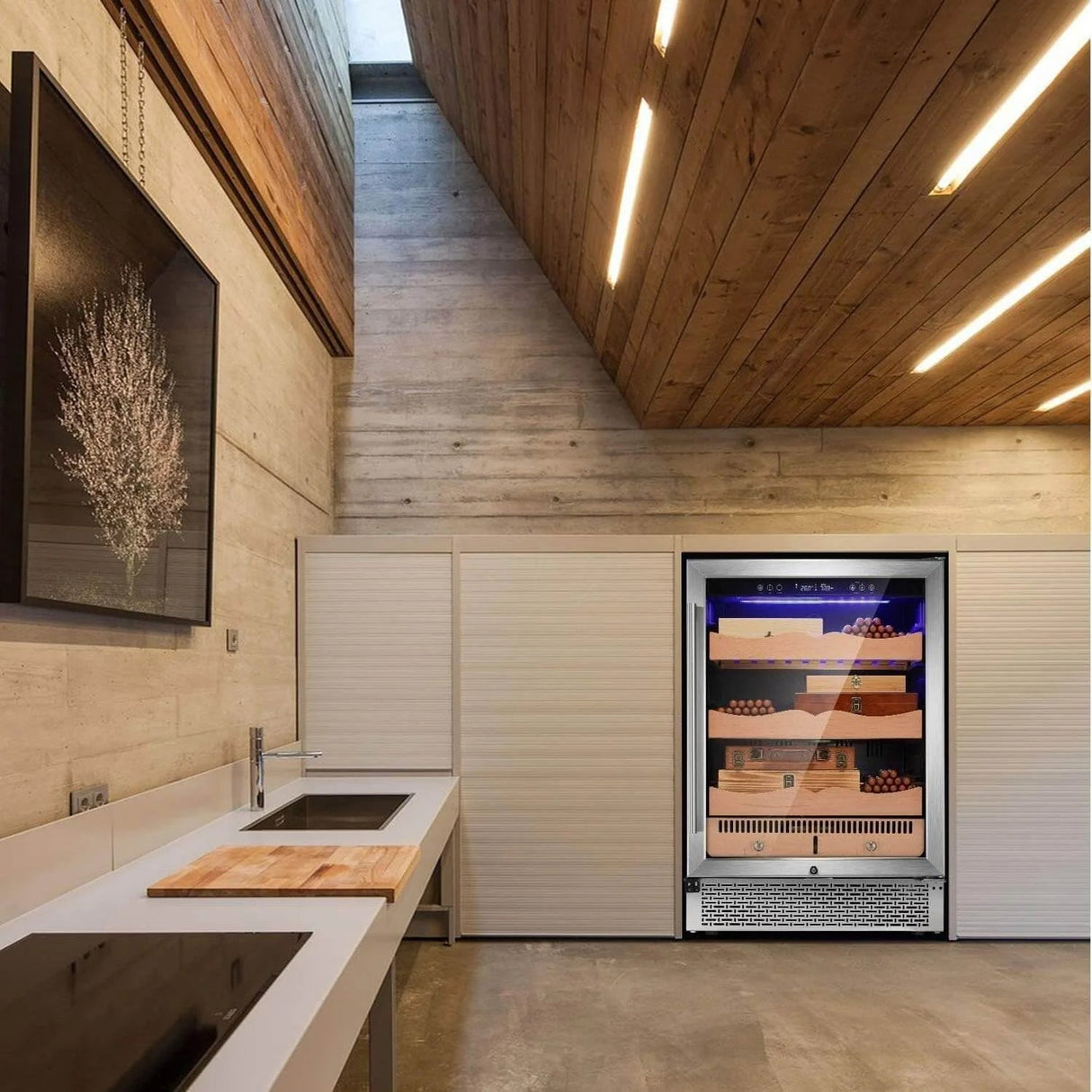 15 Inch Cigar Humidor Electric Humidor Black