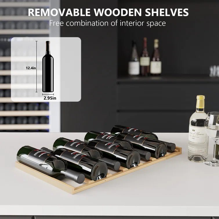 17.72" 111 Bottles Dual Zone Built-in/Freestanding Wine Refrigerator