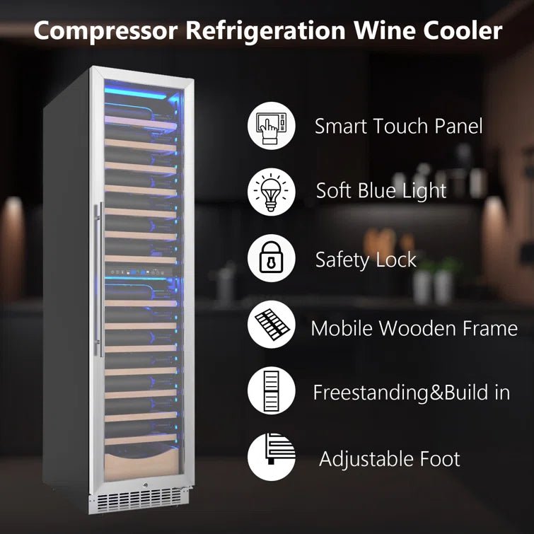 17.72" 111 Bottles Dual Zone Built-in/Freestanding Wine Refrigerator