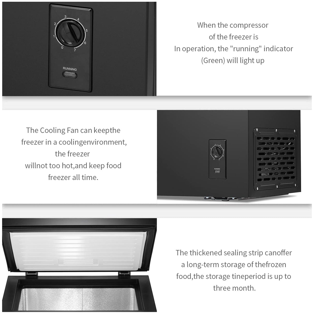 Antarctic Star 2.7 Cu. ft Chest Freezer 6.8℉to -4℉with Removable Basket Free Standing Top open Door Compact Freezer