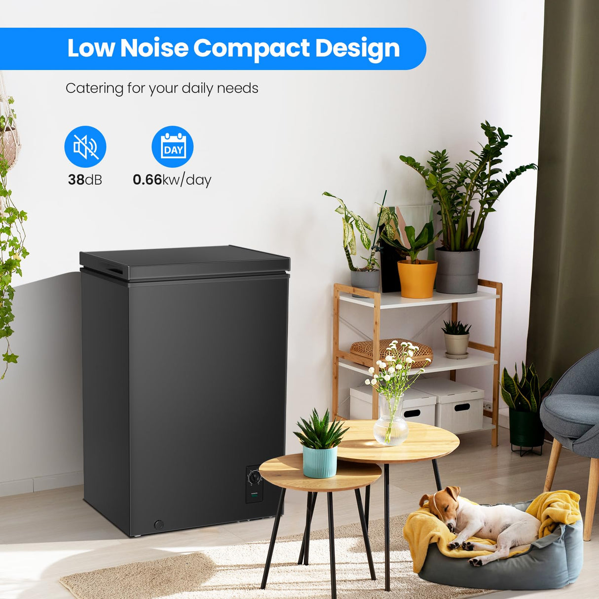 Antarctic Star 2.7 Cu. ft Chest Freezer 6.8℉to -4℉with Removable Basket Free Standing Top open Door Compact Freezer