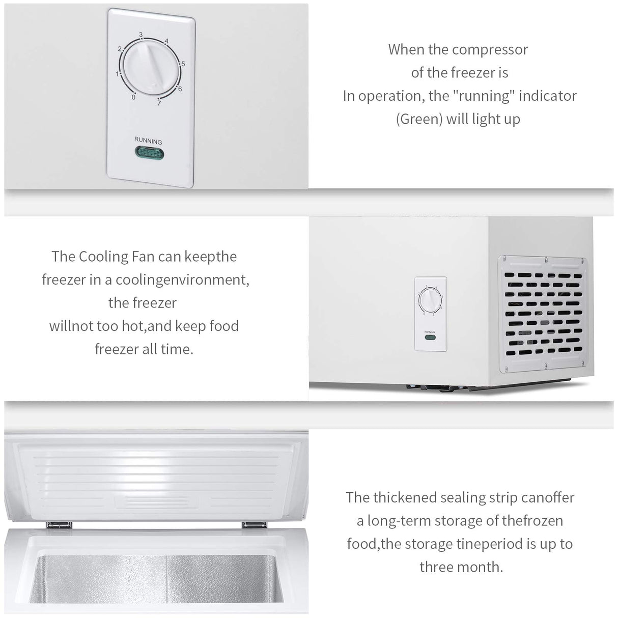 Antarctic Star 2.7 Cu. ft Chest Freezer 6.8℉to -4℉with Removable Basket Free Standing Top open Door Compact Freezer