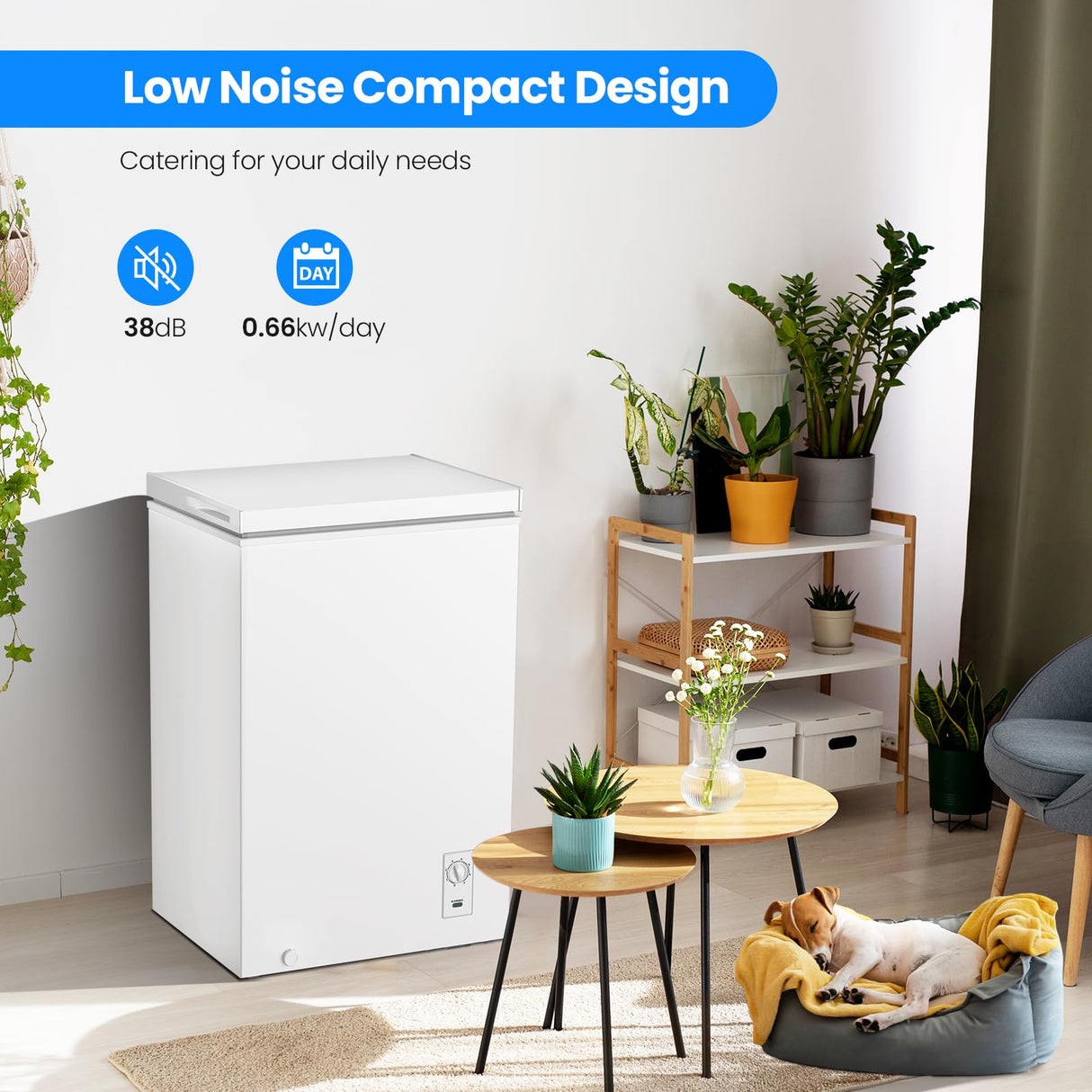 Antarctic Star 2.7 Cu. ft Chest Freezer 6.8℉to -4℉with Removable Basket Free Standing Top open Door Compact Freezer