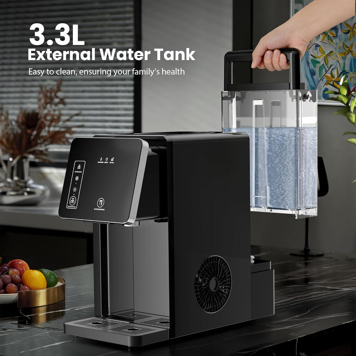 26LBS/24H Countertop Ice Machine with 3.3L Removable Water Tank - ANTARCTIC - STARice maker