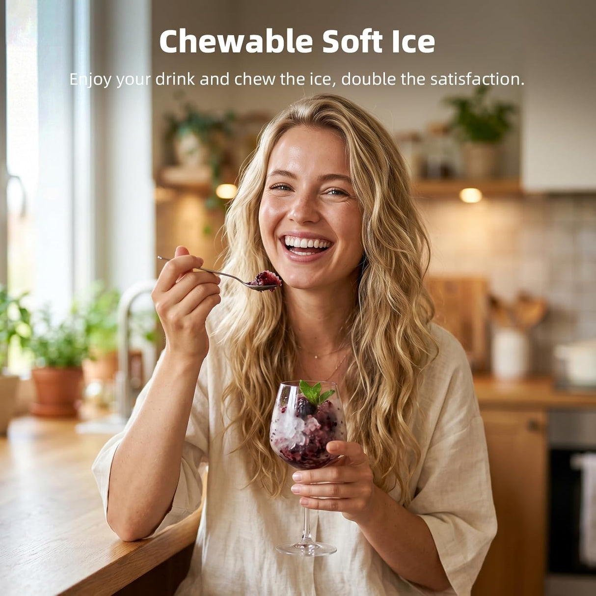 35Lbs Nugget Ice Maker Countertop, Portable Chewable Crushed Ice Machine with Self - Cleaning - ANTARCTIC - STARice maker