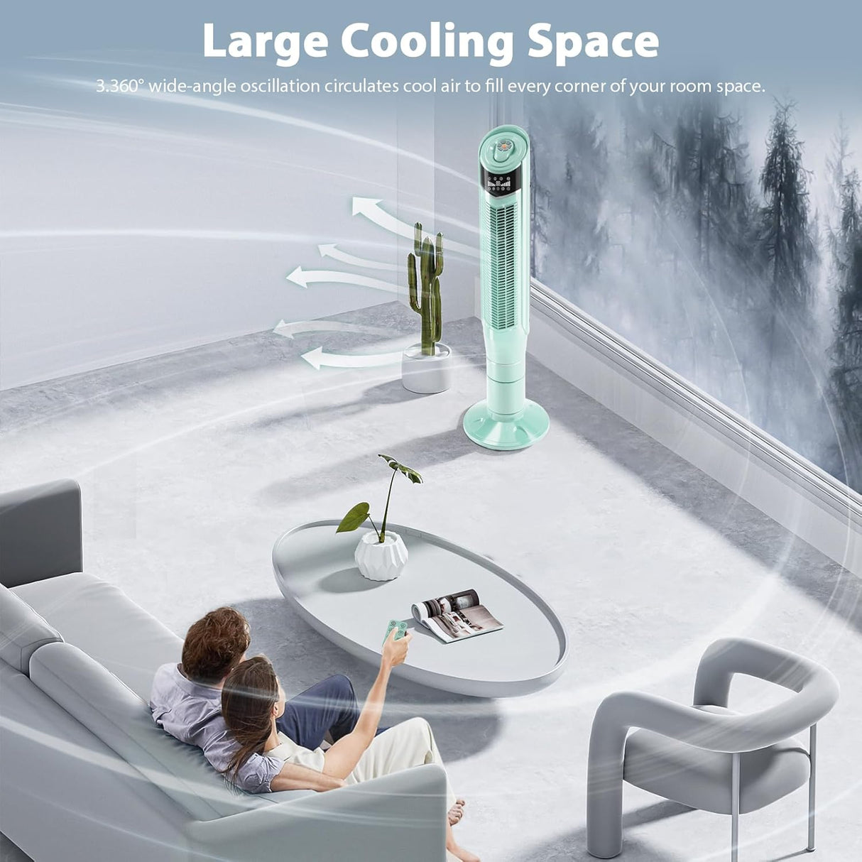 GlideAir 47_Antarctic Star Tower Fan 360°Oscillating Fan-47 Inch