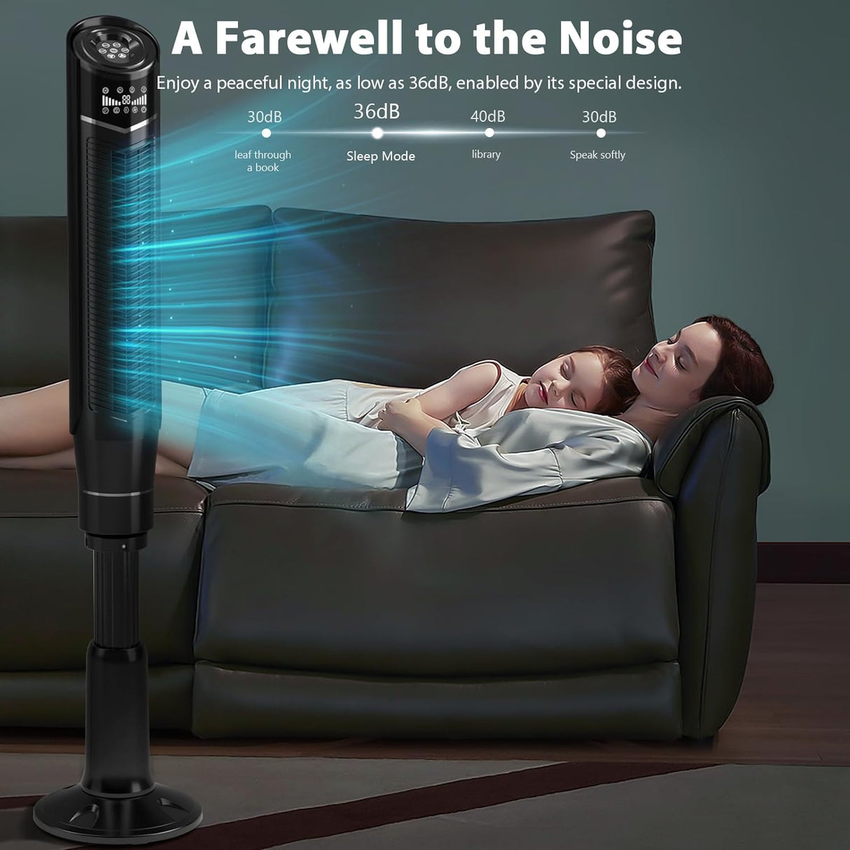 GlideAir 59_Antarctic Star Tower Fan 360°Oscillating Fan-59 Inch