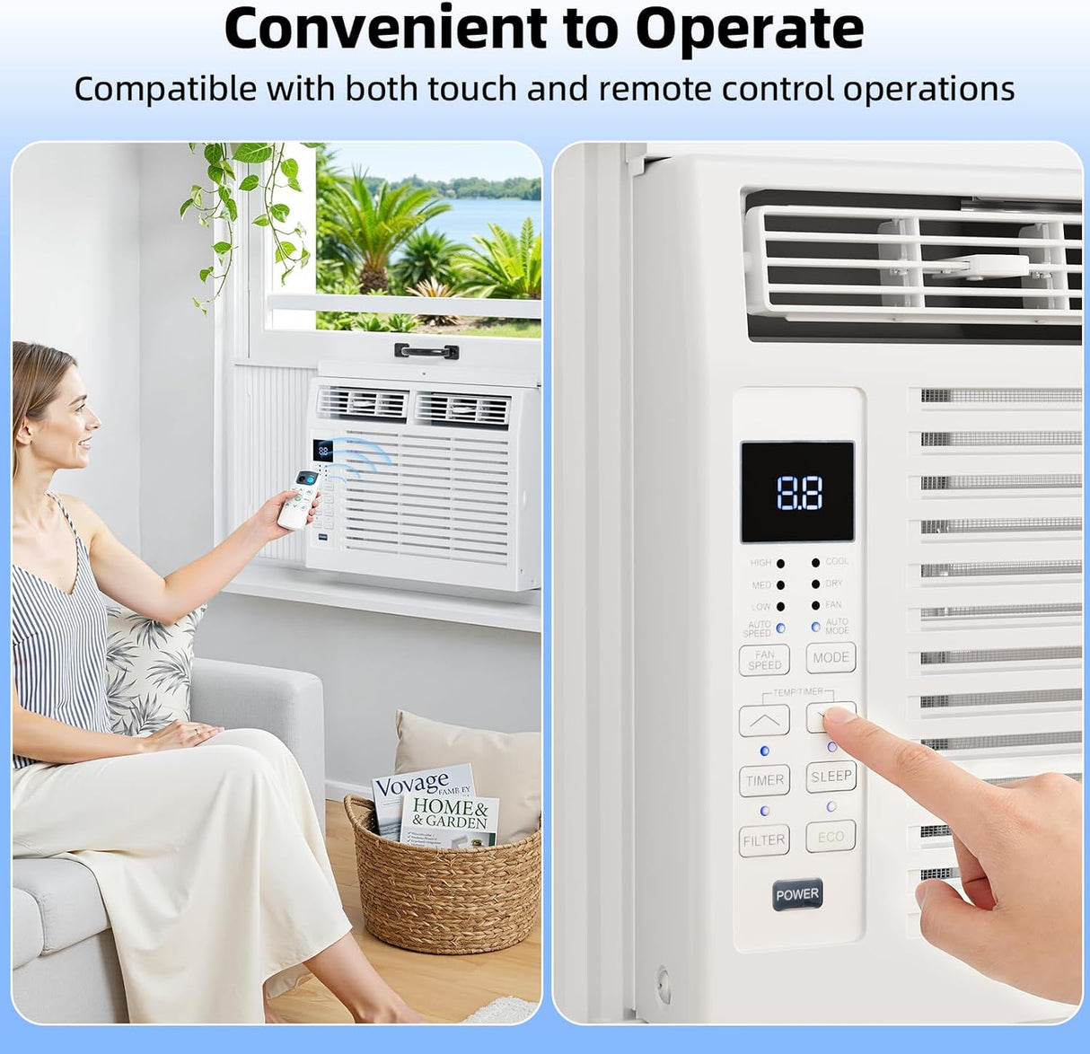 6,000 BTU Window Air Conditioner, 6 in 1 Modes Air Conditioner Window Unit with Remote Control - ANTARCTIC - STARAir Conditioner