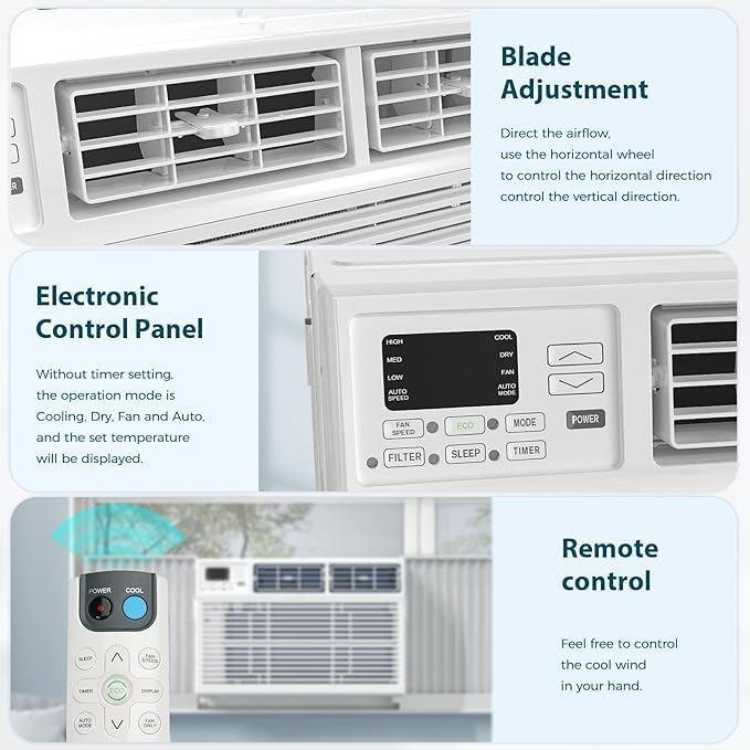 8,000 BTU Air Conditioner Winodw Unit Cools up to 350 Sq. Ft - ANTARCTIC - STARAir Conditioner