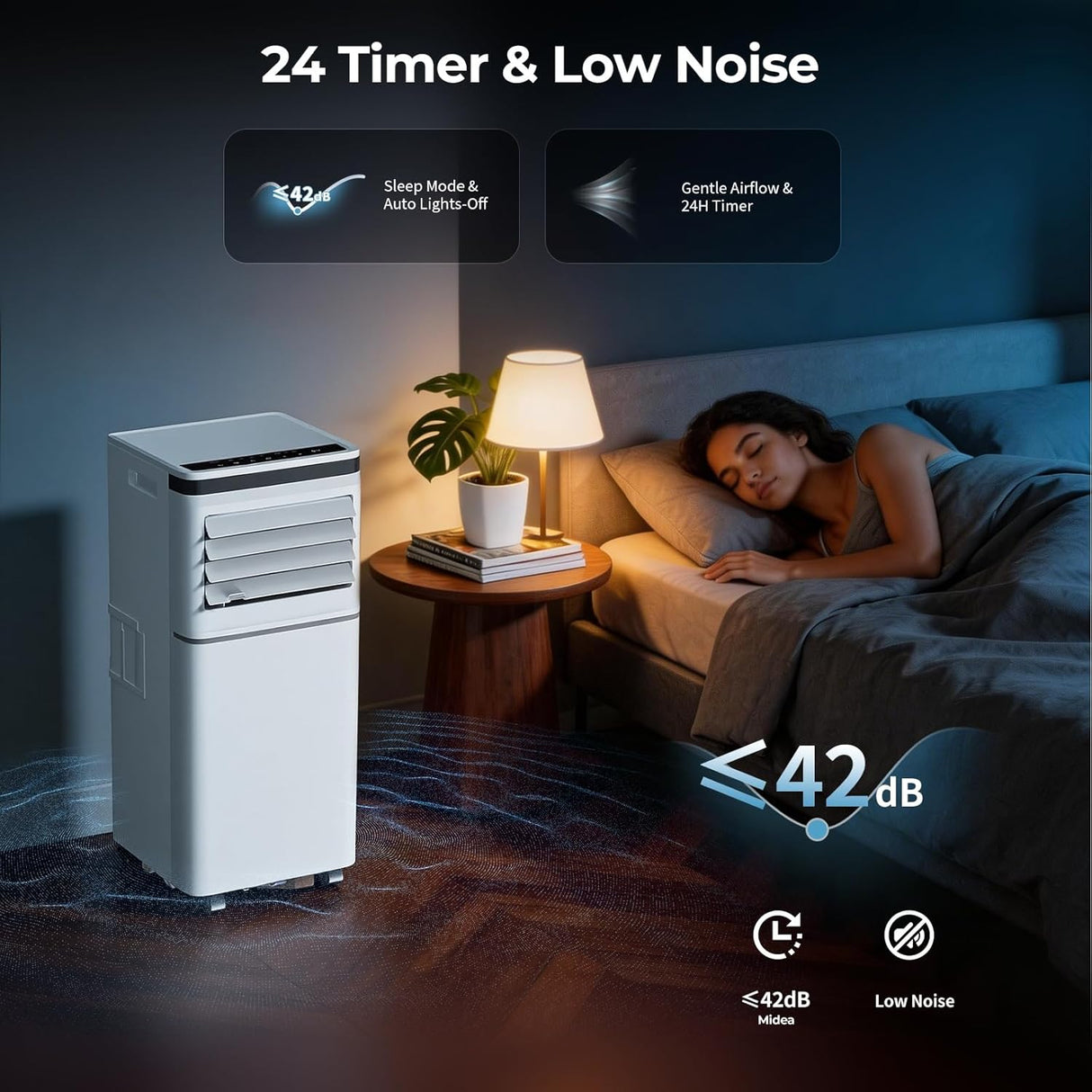 8000BTU Portable Air Conditioner 3 - in - 1 with 24H Timer AC5422 - ANTARCTIC - STARAir Conditioner