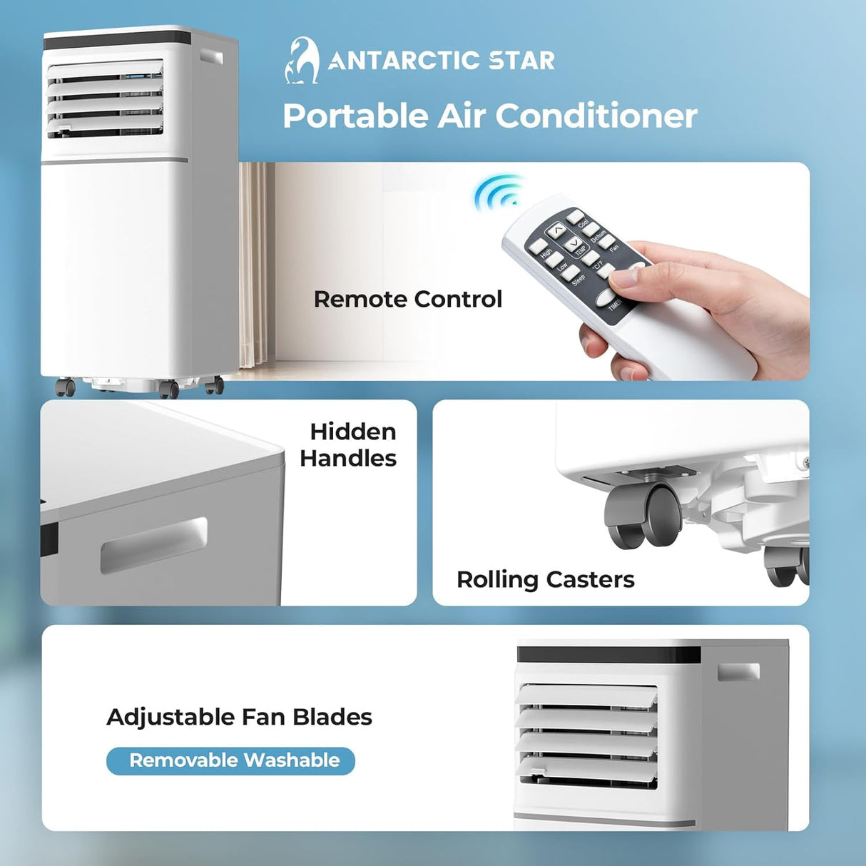 8000BTU Portable Air Conditioner 3 - in - 1 with 24H Timer AC5422 - ANTARCTIC - STARAir Conditioner