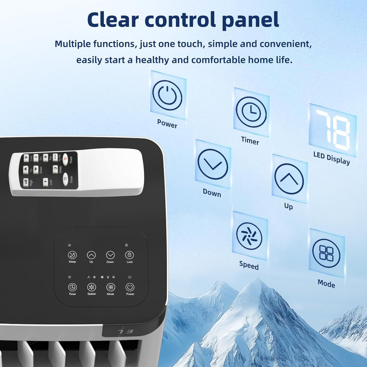 8,080 BTU Portable Air Conditioner, 3 in 1 Portable AC with Cool, Dry, Fan Modes - ANTARCTIC - STARAir Conditioner