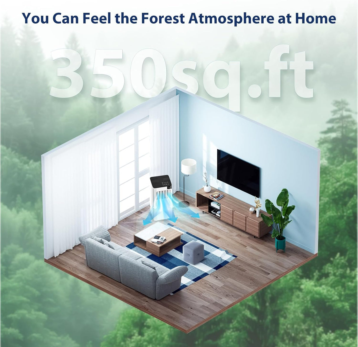 8,080 BTU Portable Air Conditioner, 3 in 1 Portable AC with Cool, Dry, Fan Modes - ANTARCTIC - STARAir Conditioner