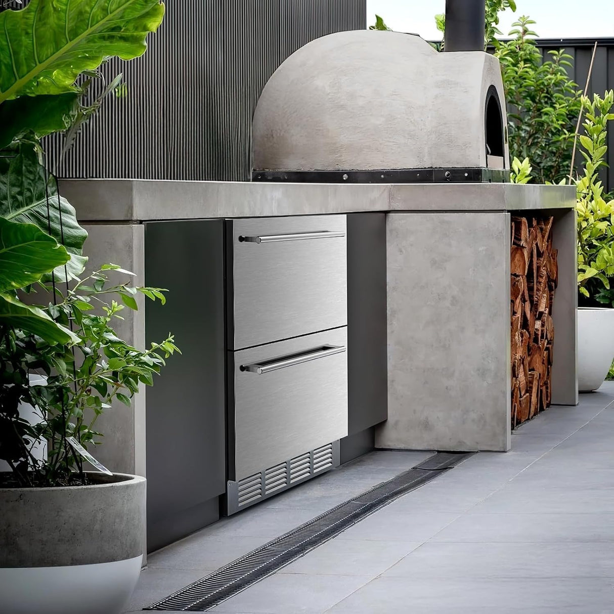 GlideFreezer_Under Counter Refrigerator, 24 Inch Double Drawer Beverage Fridge F58145