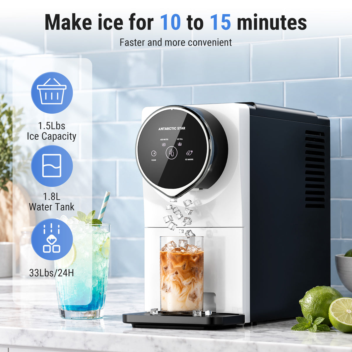 Antarctic Star 33 lb/24H Countertop Nugget Ice Maker,Gen 2 Penguin Image