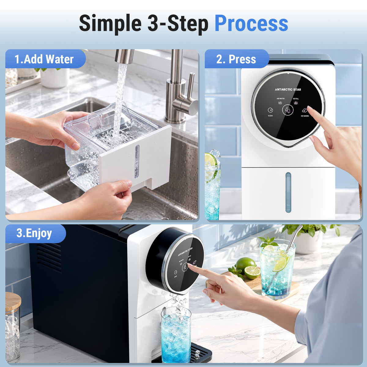 Antarctic Star 33 lb/24H Countertop Nugget Ice Maker,Gen 2 Penguin Image