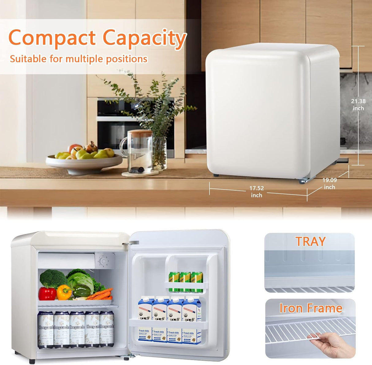 Antarctic Star Compact Refrigerator Mini Fridge for Beverage