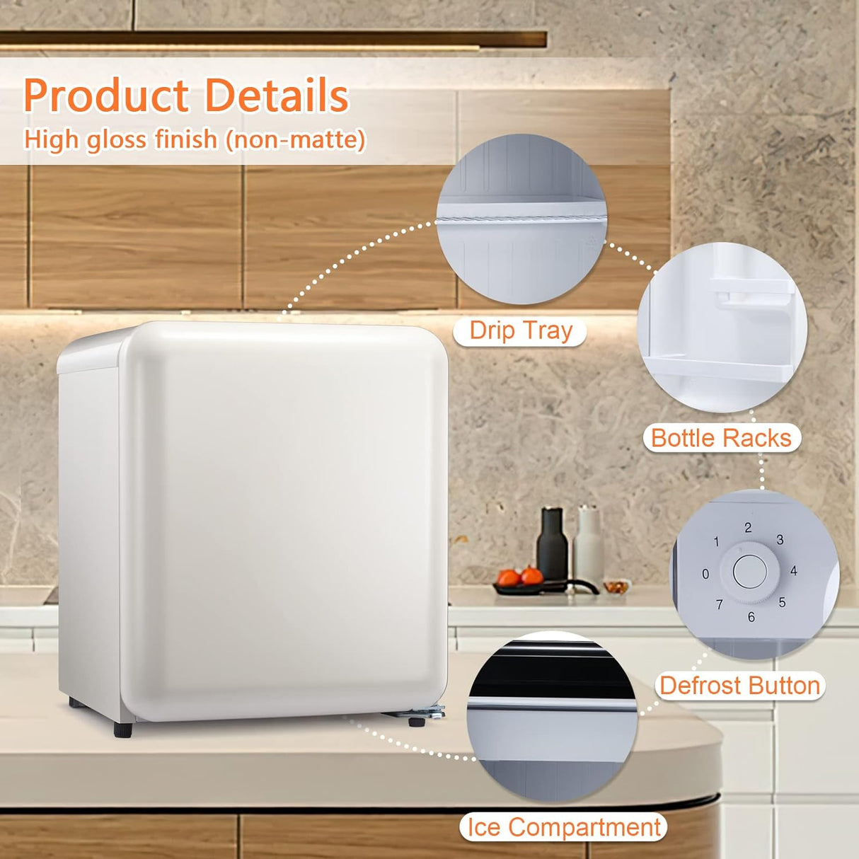 Antarctic Star Compact Refrigerator Mini Fridge for Beverage