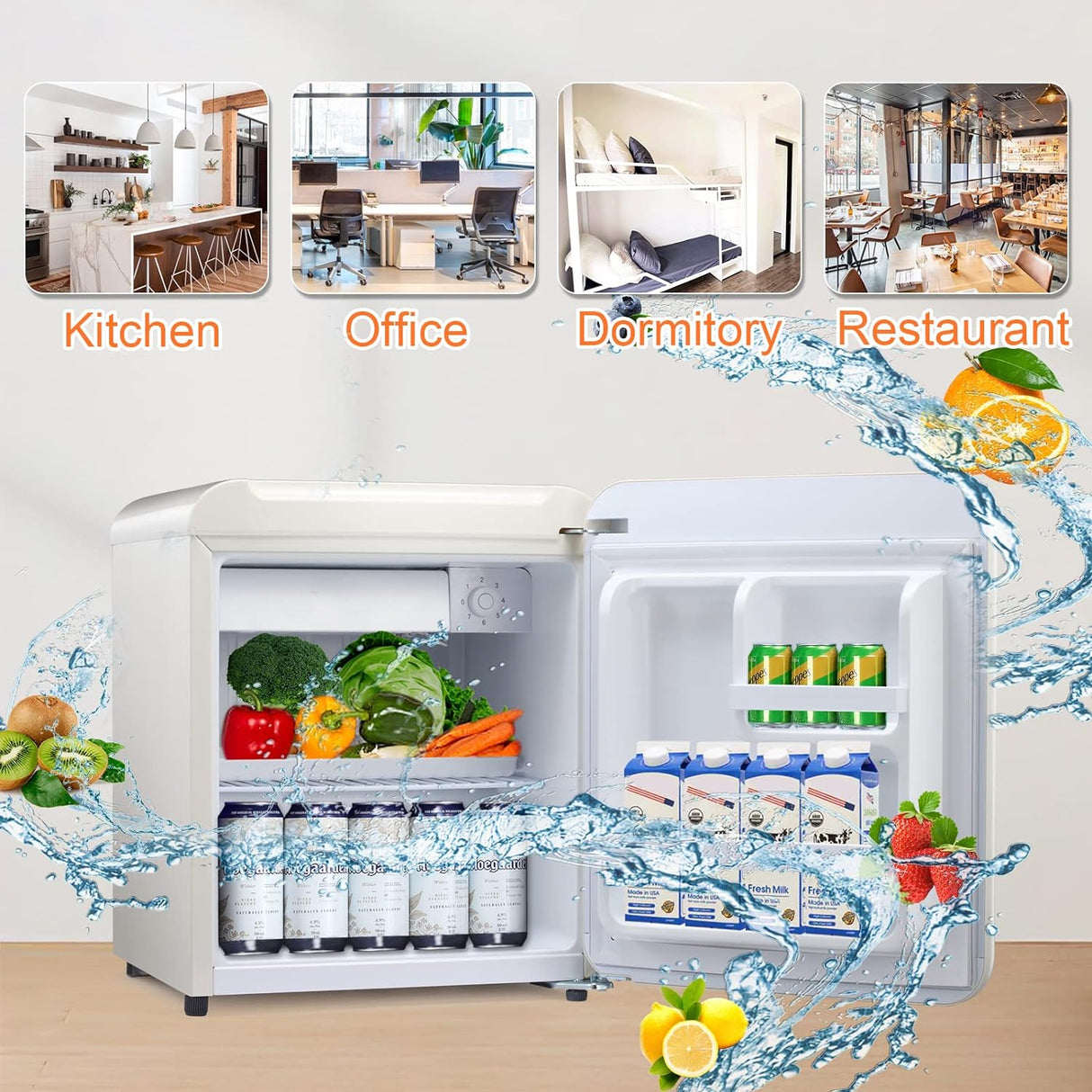 Antarctic Star Compact Refrigerator Mini Fridge for Beverage