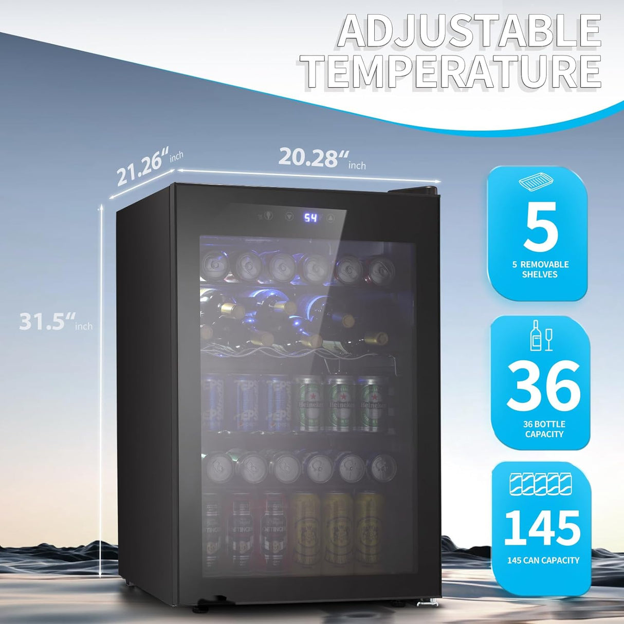 Antarctic Star Mini Beverage Refrigerator 4.4 Cu.Ft