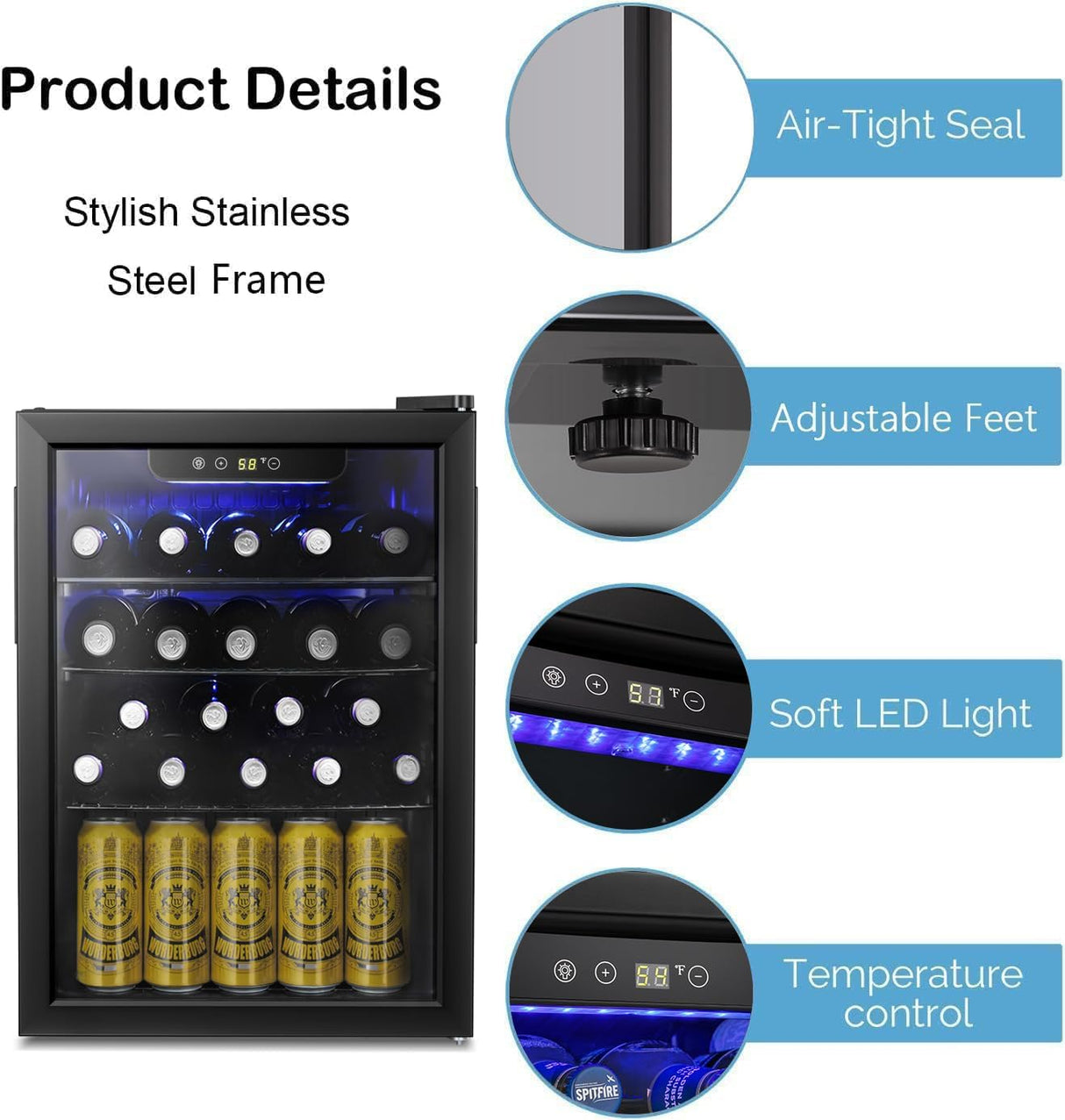 Antarctic Star 24 Bottle Wine Cooler/Cabinet Beverage Refrigerator