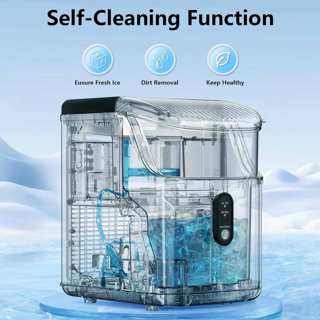 Antarctic Star Nugget Ice Maker with Soft Chewable Pellet Ice 34lbs/24H