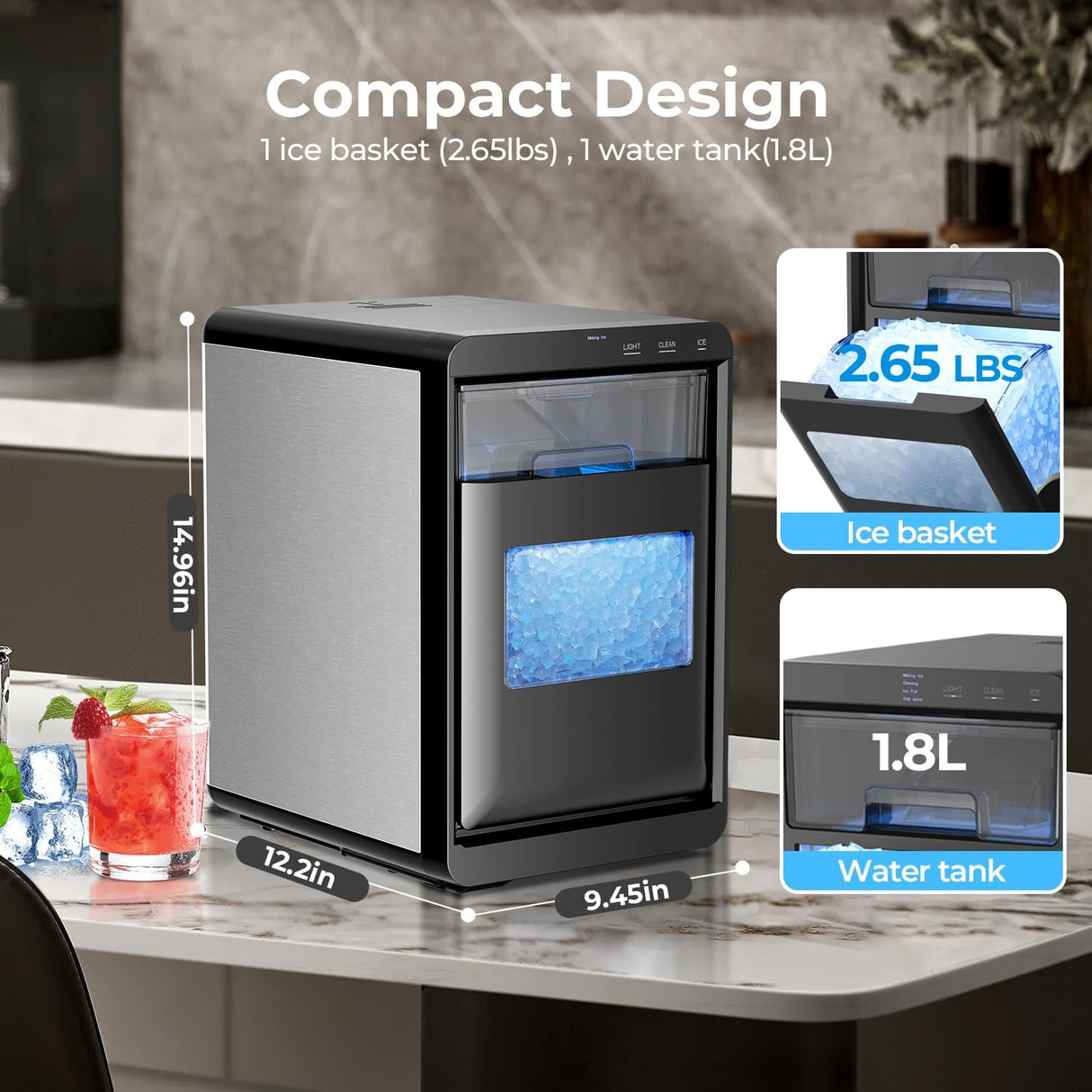Antarctic Star 44LB Nugget Ice Maker Countertop 58020RIM0 - ANTARCTIC - STARice maker