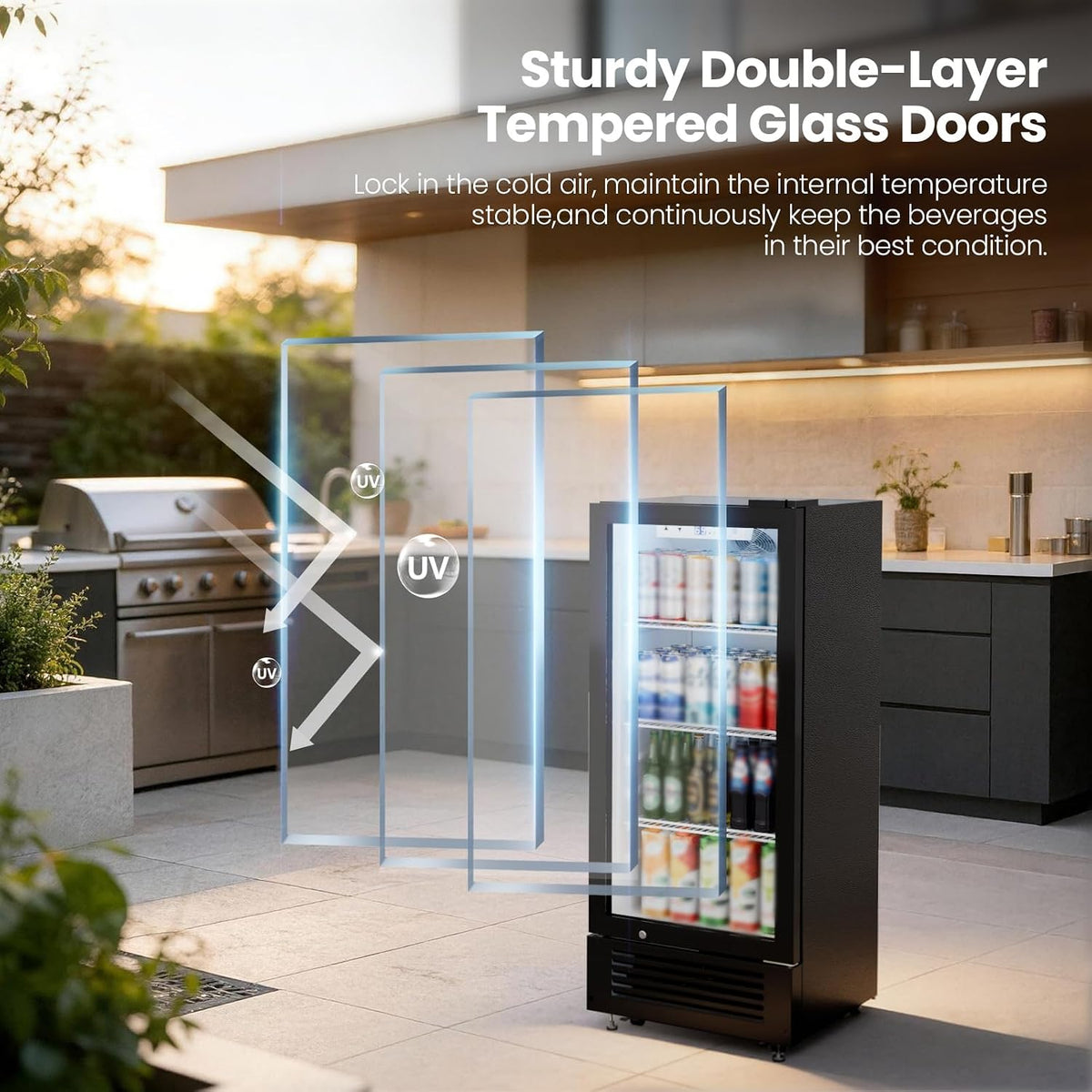 Antarctic Star 6 Cu.Ft. Outdoor Commercial Refrigerator with Glass Door & LED Lighting - ANTARCTIC-STARBeverage Refrigerators