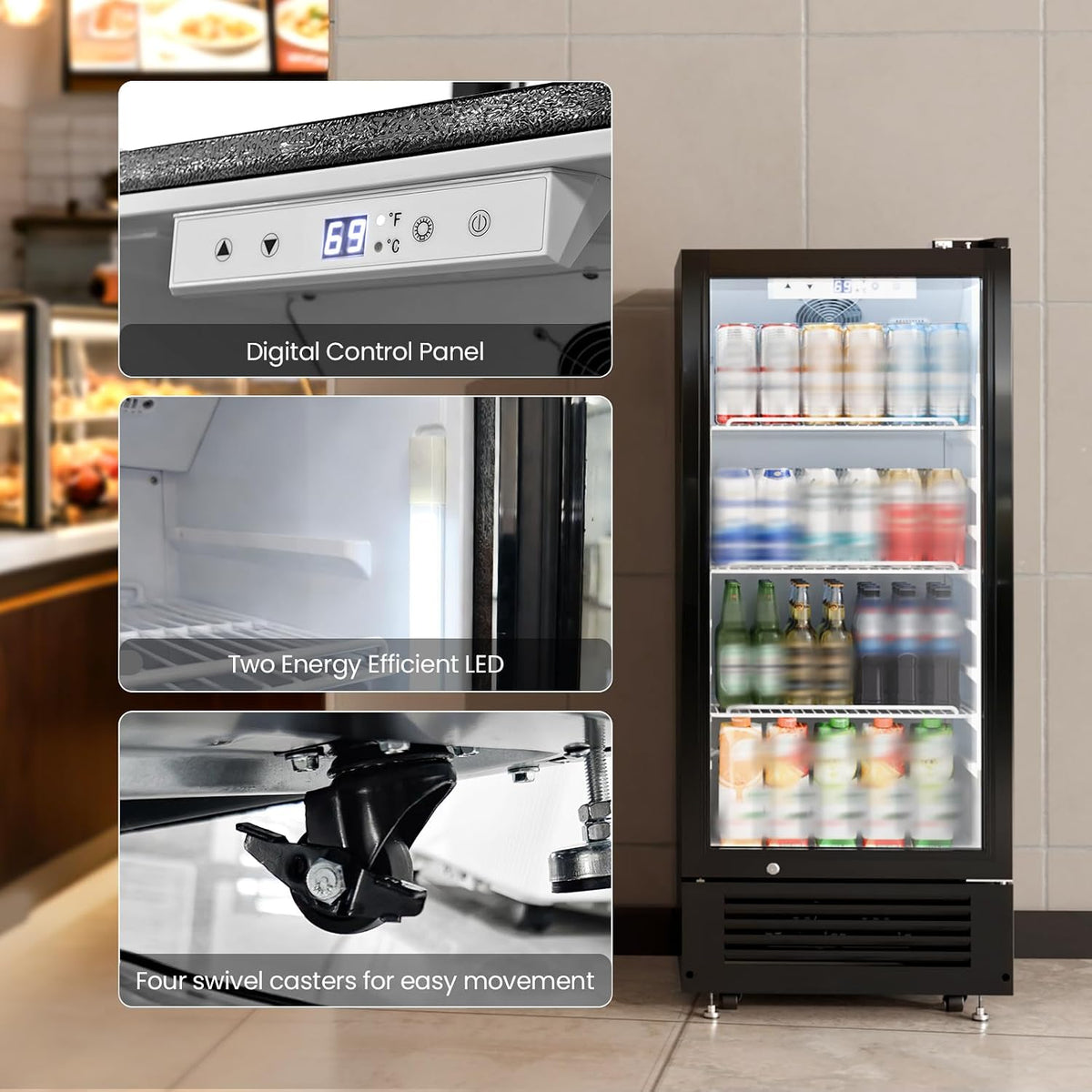 Antarctic Star 6 Cu.Ft. Outdoor Commercial Refrigerator with Glass Door & LED Lighting - ANTARCTIC-STARBeverage Refrigerators