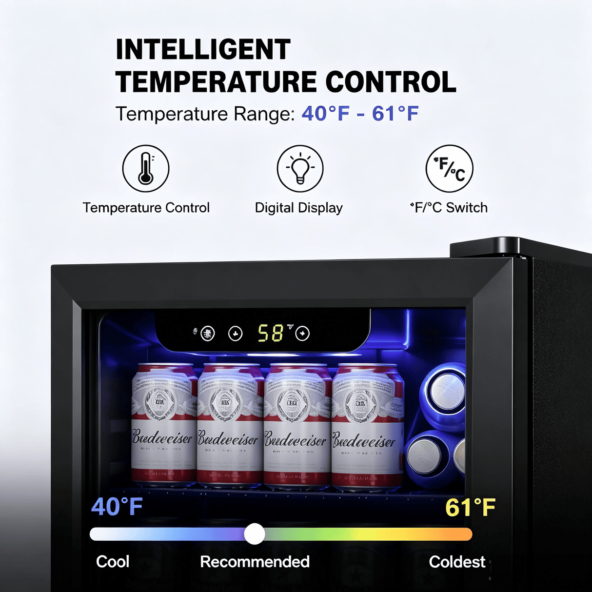 Antarctic Star Beverage Refrigerator Cooler-1.7Cu.Ft - ANTARCTIC-STAR