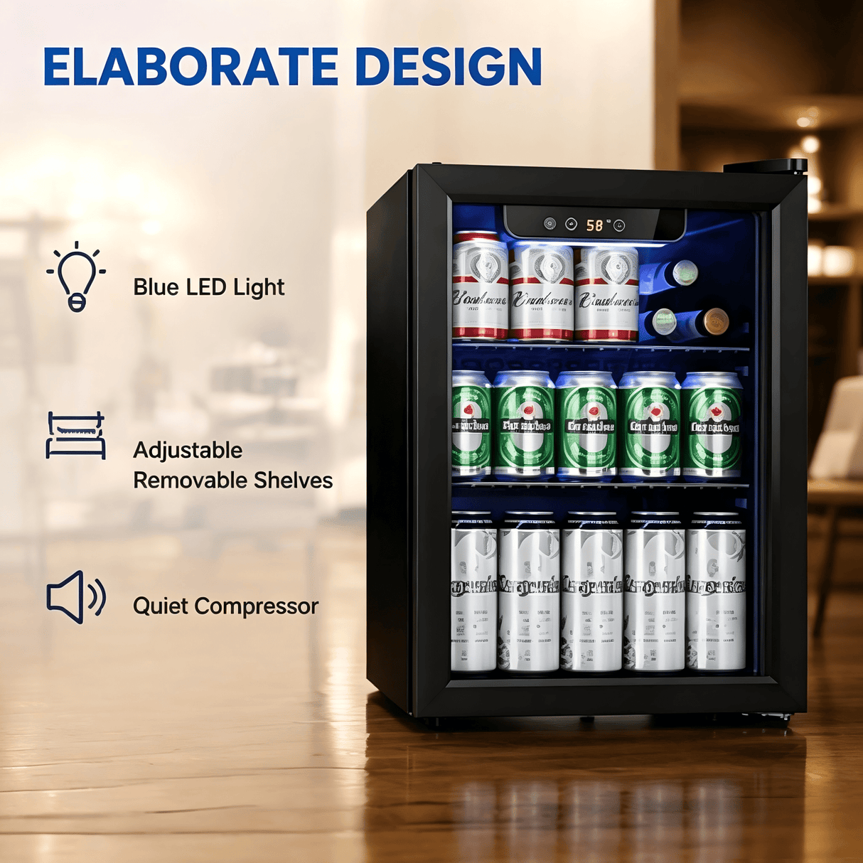 Antarctic Star Beverage Refrigerator Cooler-1.7Cu.Ft - ANTARCTIC-STAR