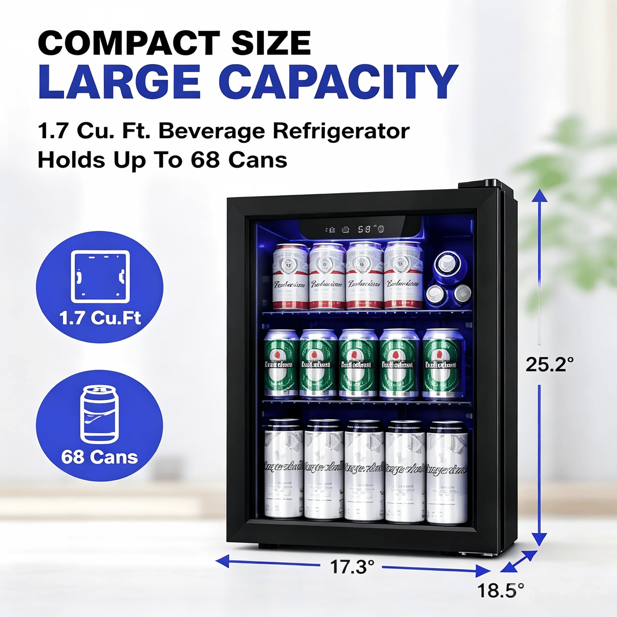 Antarctic Star Beverage Refrigerator Cooler-1.7Cu.Ft - ANTARCTIC-STAR
