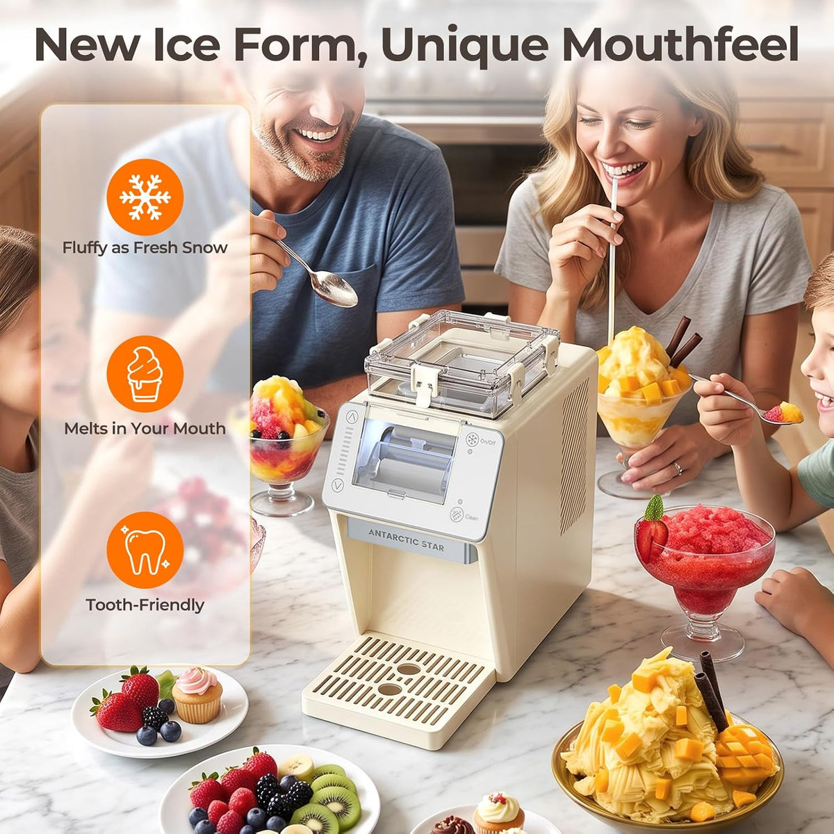 Antarctic Star Countertop Ice Maker & Shaver, 45 lbs/Day, 3-Minute Ice, Self-Cleaning - ANTARCTIC-STARice maker