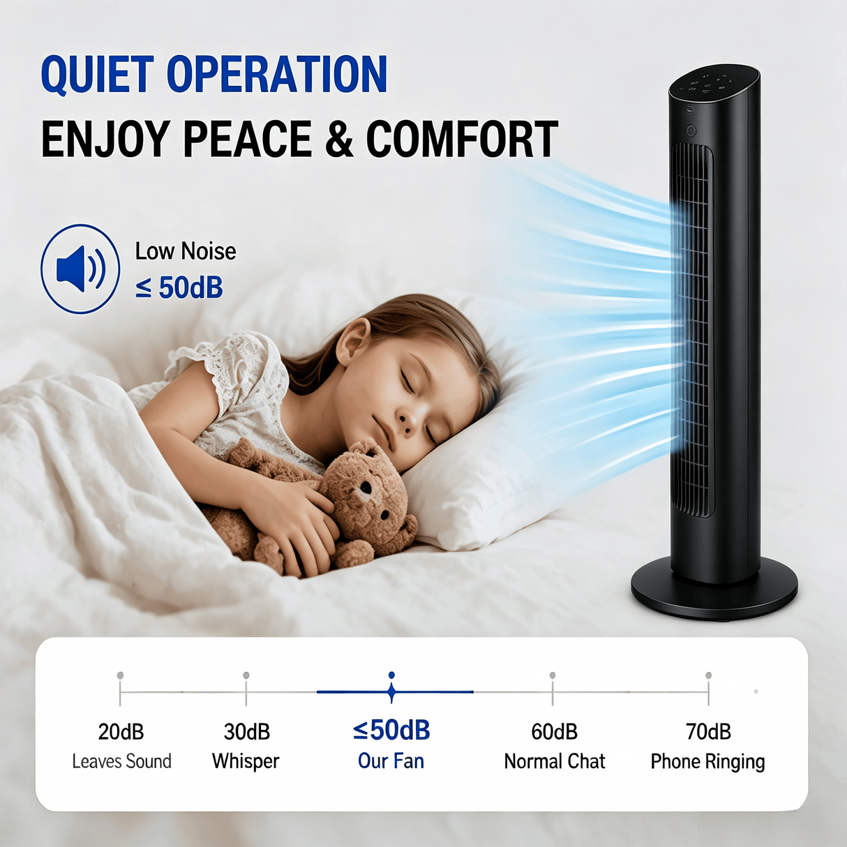 Antarctic Star Tower Fan 85°Oscillating - ANTARCTIC-STAR