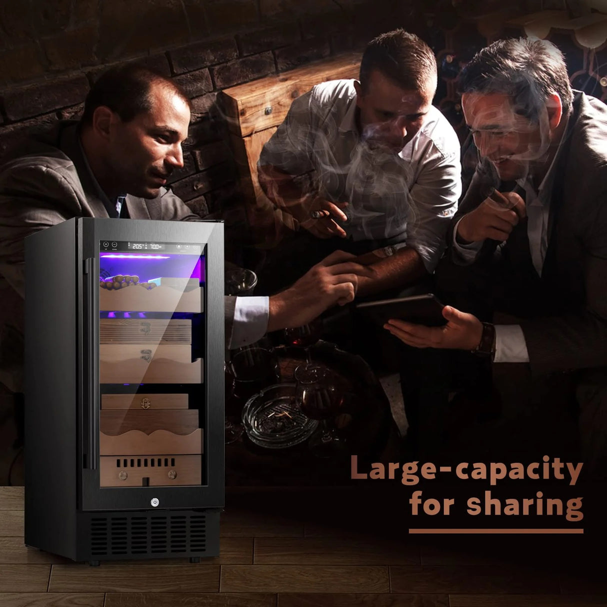 15 Inch Cigar Humidor Electric Humidor Black