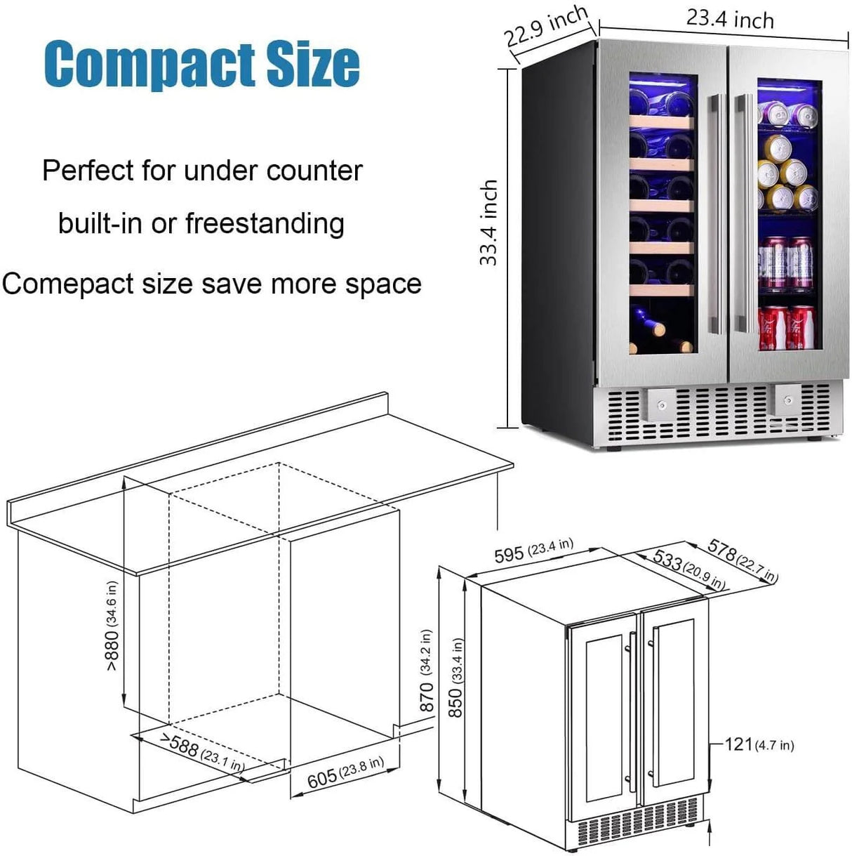 Antarctic Star 24 Inch Wine and Beverage Refrigerator