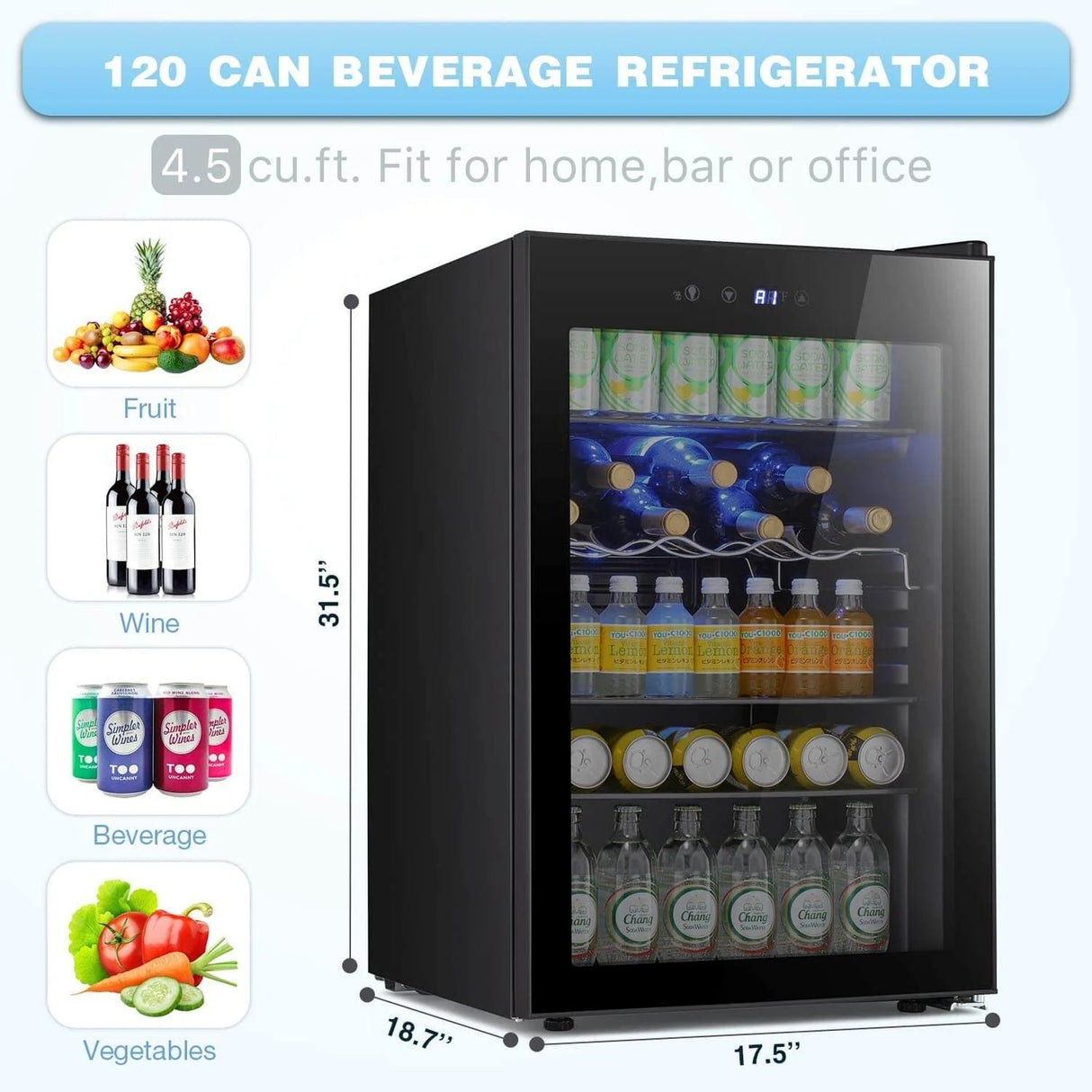 Antarctic Star Mini Beverage Refrigerator 4.4 Cu.Ft