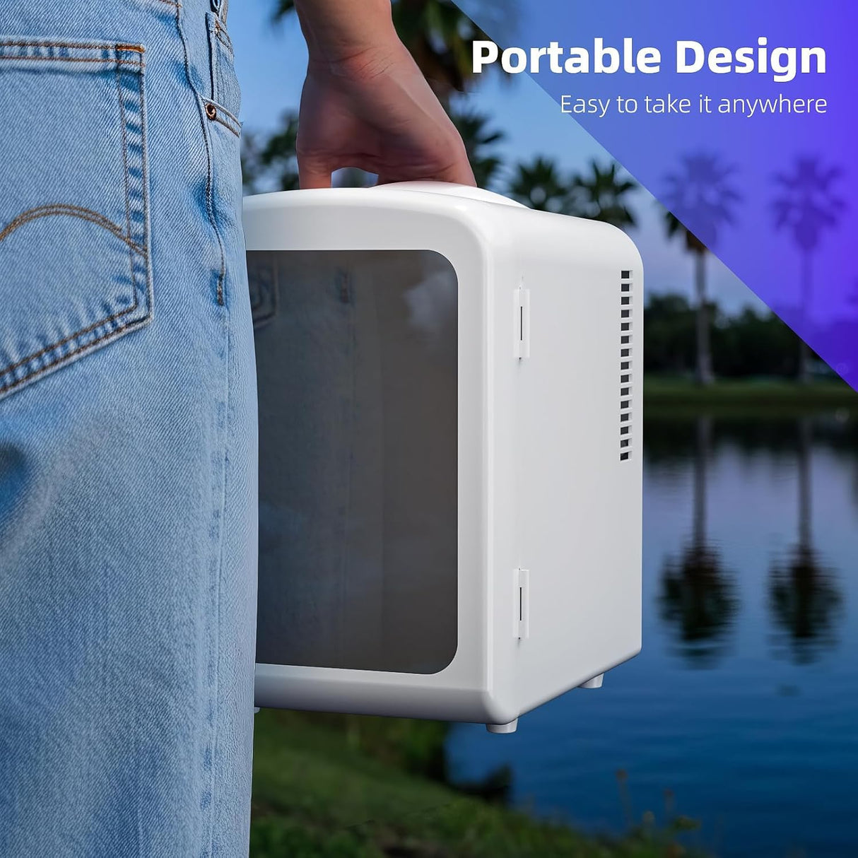 Mini Fridge 4 Liter/6 Cans Portable Mini Compact Refrigerator with Gaming Light - ANTARCTIC - STARBeauty Fridge