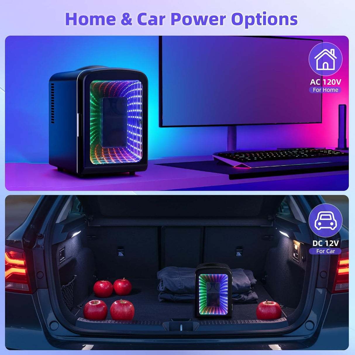 Mini Fridge 4 Liter/6 Cans Portable Mini Compact Refrigerator with Gaming Light - ANTARCTIC - STARBeauty Fridge