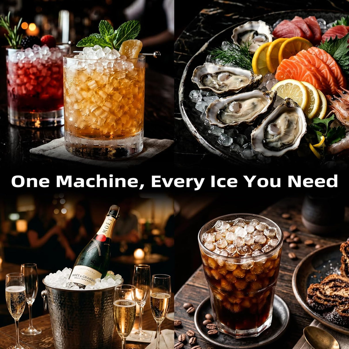 Nugget Ice Maker Countertop, Pebble Ice Makers with Soft Chewable Ice, 35Lbs/24H - ANTARCTIC-STARice maker