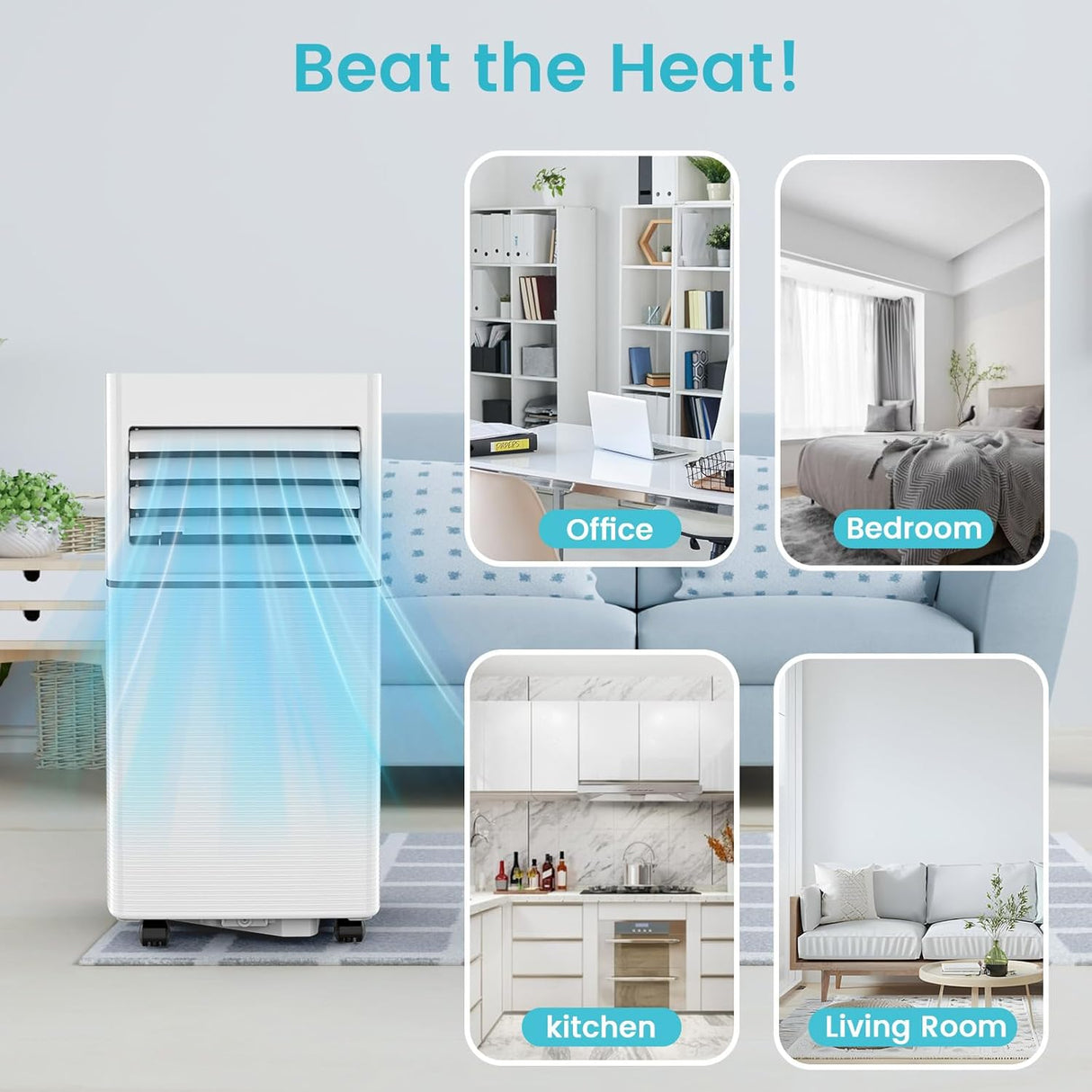 Portable Air Conditioner 8,000 BTU, 3 - in - 1 AC Cooler Dehumidifier Fan with LED Display AC5421 - ANTARCTIC - STARAir Conditioner