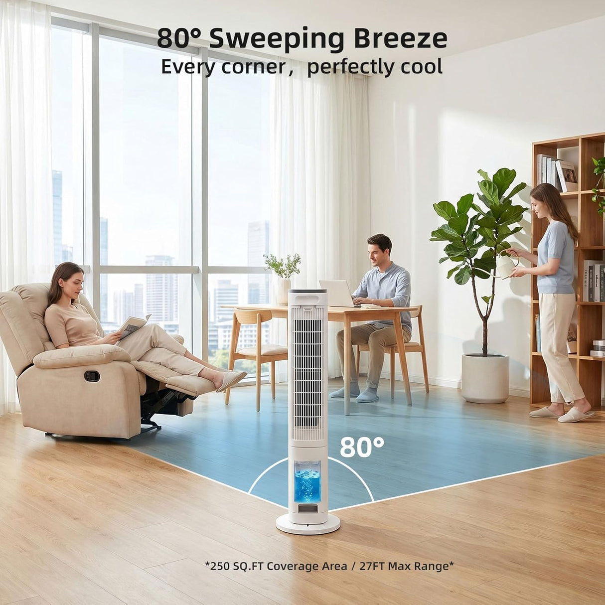 Windowless Evaporative Air Cooler, Portable Air Conditioner with 15H Timer AR7305 - ANTARCTIC-STARTower Fan