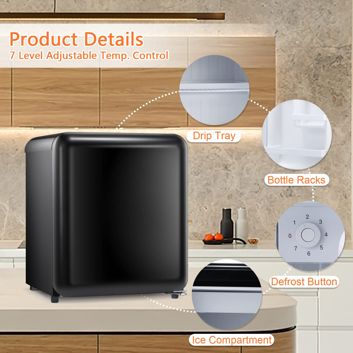 Antarctic Star Compact Refrigerator Mini Fridge for Beverage