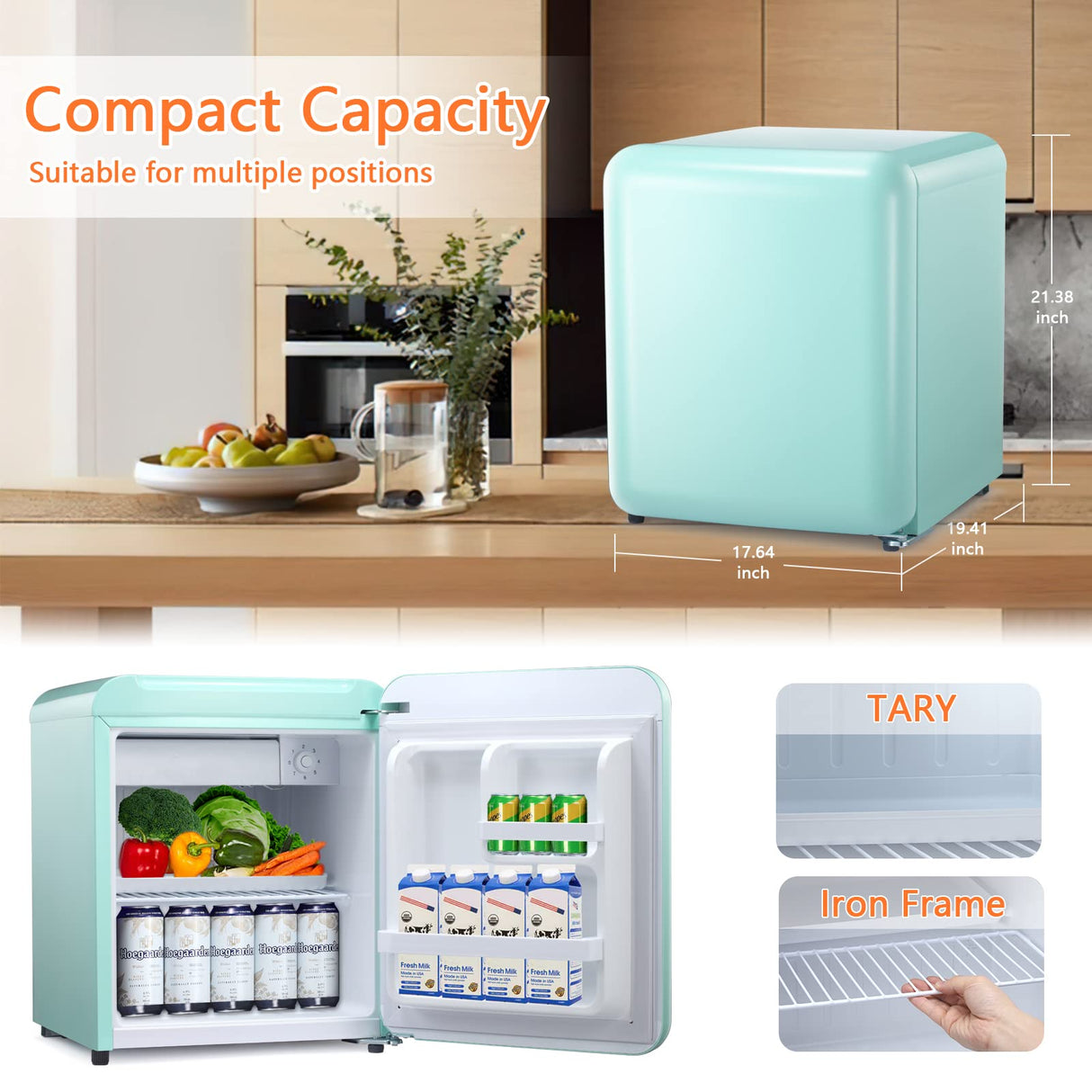 Antarctic Star Compact Refrigerator Mini Fridge for Beverage